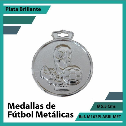 Medallas En Cali De Futbol Plata Metalica M103pla