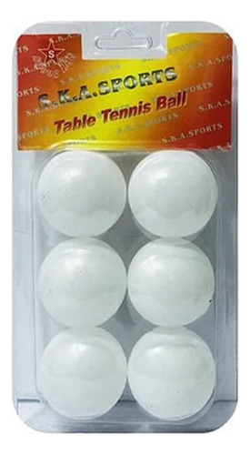 Pack 6 Pelotas De Ping Pong Naranja Y Blanco