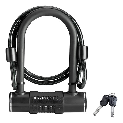 Ulock Mini 6 Con Cable Kryptonite Seguridad Bicicleta Color Negro