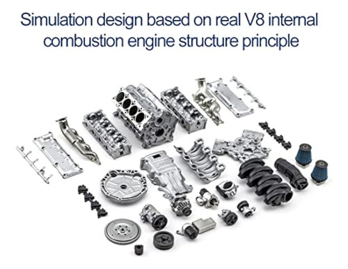 Kit De Funcionamiento Del Motor V8, Ax90104 Scx10 De Segund