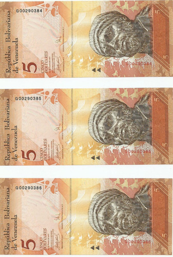 3 Billetes Consecutivos Bsf. 5  - G8 Mayo 24 2007 