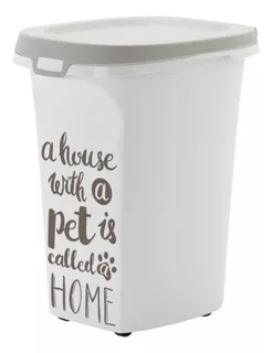 Tacho Contenedor Alimento Perros Moderna Trendy Story Jumbo Color Blanco