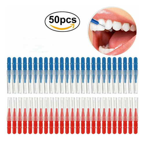 Paquete De 50 Palillos De Hilo Dental Para Higiene Bucal Y C