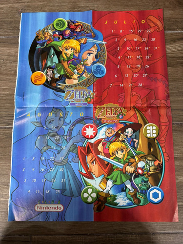 Poster The Legend Of Zelda Oracle Of Season Club Nintendo (Usado)
