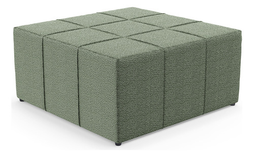 Puff Quadrado Milano Para Sala De Estar 90x90cm Bouclê Oliva