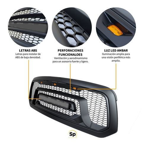 Imagen 5 de 7 de Parrilla Letra Led Dodge Ram 1500 2013-2018 Tipo Rebel
