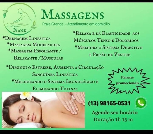 Imagem 1 de 10 de Massagem / Relaxante, Drenagem Linfática E Outras