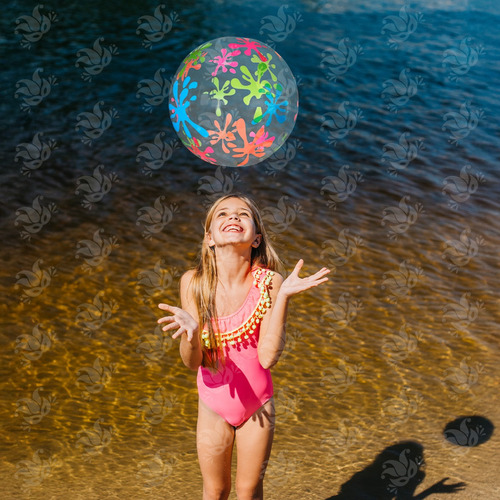 2 Pelota De Playa 30cm Albercada Pool Party Manchas Peces