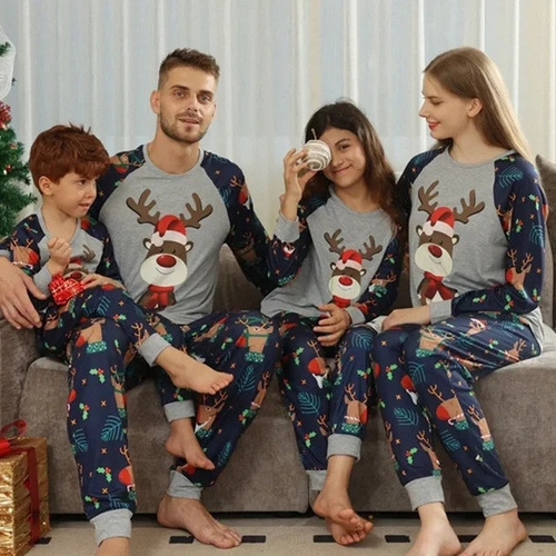 Conjunto De Pijama Estampado A Juego Familiar De Inviern [u]