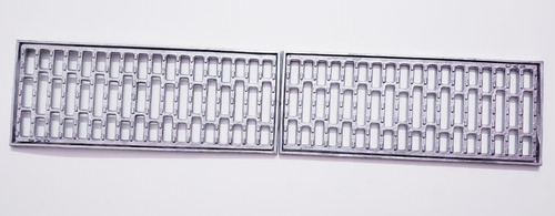 Ralo Linear 20x100cm Em Aluminio Fundido, Grelha Com Suporte