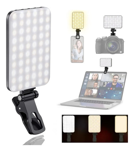 Luz Cuadrada Para Selfies, Luz De Relleno Universal Con Clip