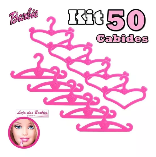 Kit 50 Cabides P/ Roupas Da Boneca Barbie Susi Blythe Roupas