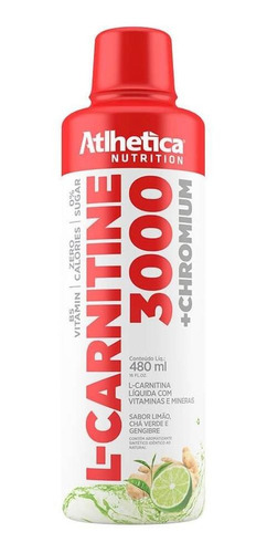 Imagem 1 de 4 de L-carnitine 3000 (480ml) - Atlhetica Nutrition Limão