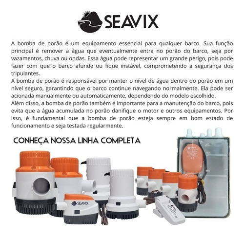 Kit Bomba Seavix 1500gph 12v 8a Com Automático 12v 20a