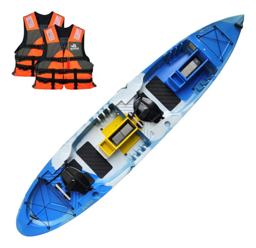 Kayak Caiaker New Foca 2 Plz Estable + Chalecos Aventureros Color Uruguay