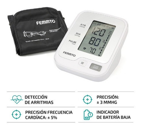Imagen 5 de 10 de Tensiómetro digital de brazo automático Femmto YK-BPA2