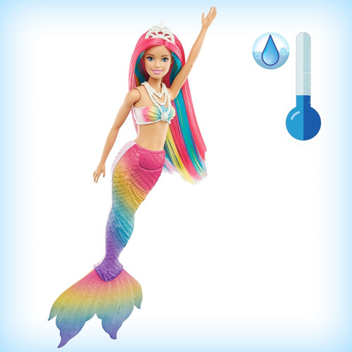 Imagen 6 de 7 de Barbie Dreamtopia sirena arcoíris mágico Mattel GTF89