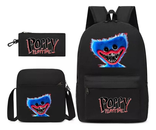 Mochila Con Accesorios Poppy Playtime Huggy Wuggy 3pieza