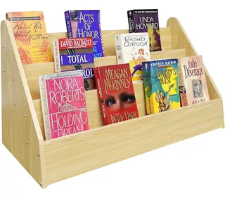 Fixturedisplays® Maple Color Countertop Book Shelf Display,