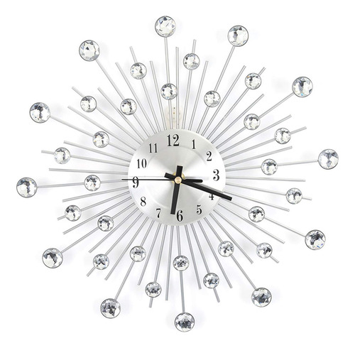 Reloj De Pared Decorativo 30 Cm Silencioso Elegante Y Brilla