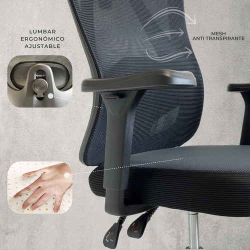 Silla Sillón De Oficina Ergonómica Escritorio Pc Dyvan T18 Negro