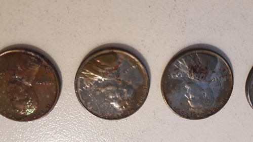 Lote De 4 Moedas 1 Cent De Dólar De Aço 1943 P/ Colecionador (Usado)