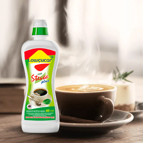 Adoçante Líquido Com Stevia Diet Lowçucar 65ml - Kit Com 12