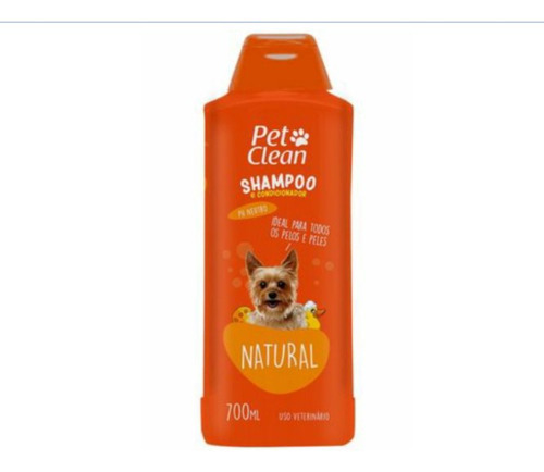 Shampoo Natural Pet Clean 700ml Cães Gato Banho Tosa Em Casa Fragrância Neutro