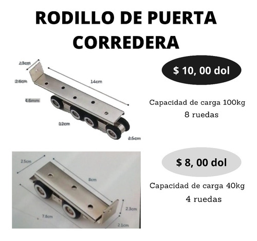 Ruedas/ Rodillo Para Puertas Corredizas