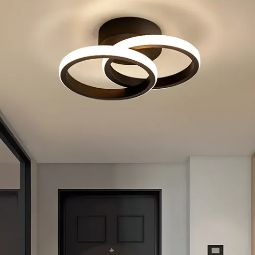 Plafon Luminária Led Moderno Duplo Redondo De Embutir