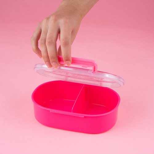 Miniso Contenedor De Alimentos Snoopy Plástico Rosa 650 Ml