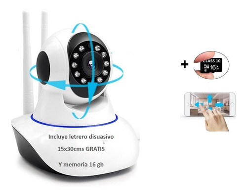 Camara Wifi Robotica.gira 360 Con App De Celular,con Sd 16gb