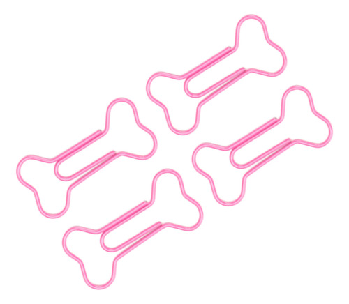 100 Clips De Papel Con Forma De Hueso Rosa, Portátiles, Pequ