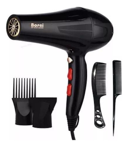 Secador De Cabello Bopai Bp-8400 Negro 110v