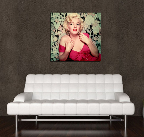 Cuadro 45x45cm Marilyn Monroe Color Vestido Rojo Mujer Sexy
