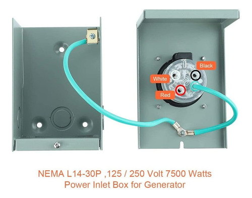 Banblue 30 Amp Nema 3r Power Inlet Box, Generadores De Hasta