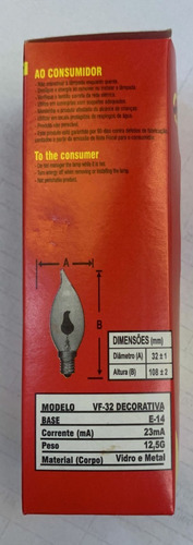 Lâmpada Vela Chama Decorativa 3w 220v E27 - Neon Flicker