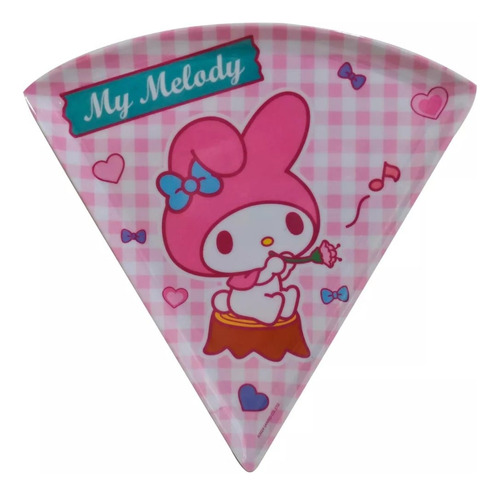 Set Tazon Mediano Melamina Plato Pizzero Vaso - My Melody