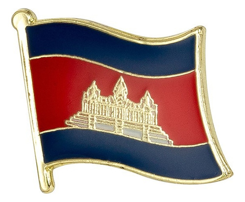 Pin Metalico Broche Bandera Camboya Pasaporte Viaje  