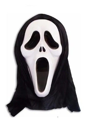 Máscara Pânico Com Capuz Halloween Para Festa Fantasia Cor Branco Da Bruxa