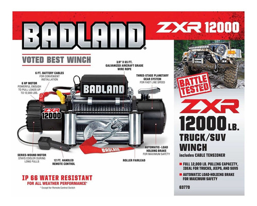 Badland Winch 12,000lb Zxr Truck/suv Off Road