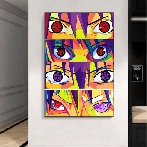 Cuadro Decorativo Arte Pop Ojos Sasuke Sharingan 60x90cm