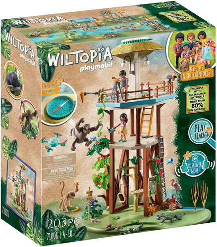 Torre De Investigación De Playmobil Wiltopia Con Brújula