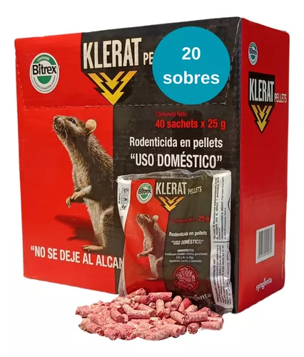 Veneno Para Ratas Seca Ratas Rodenticida Mata Roedores 20 S