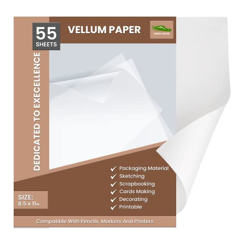 Paper Gator Vellum Paper Pack De 55 Hojas 8.5 X 11 Pulgadas 