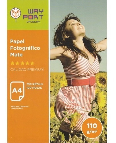 Papel Foto Presentacion Mate Coteado 100 Hojas A4 110grs