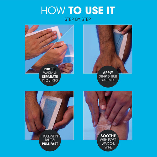 Kit De Depilação Corporal Wax Strips Nad's Para Homens Com 2