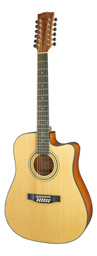 Guitarra acústica Woodsoul Olympus S-SA 12 para diestros natural madera técnica brillante