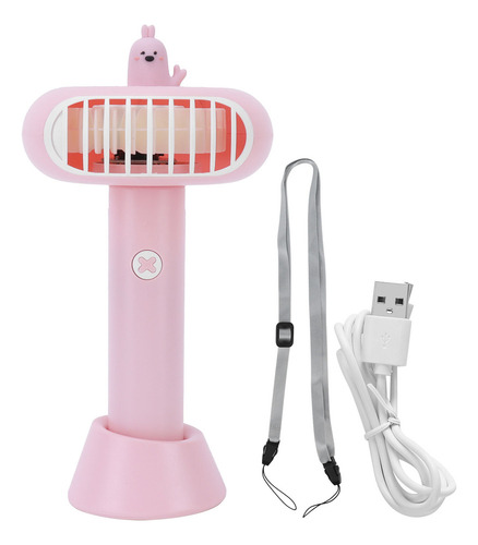 Ventilador Portátil Rosa Con Cuello Usb, Mini Escritorio Ple