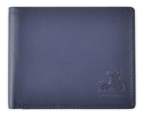 Billetera De Hombre Bull Guard Vintage Cuerina Azul